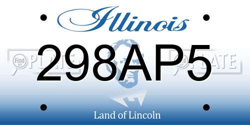 298AP5 Illinois License Plate
