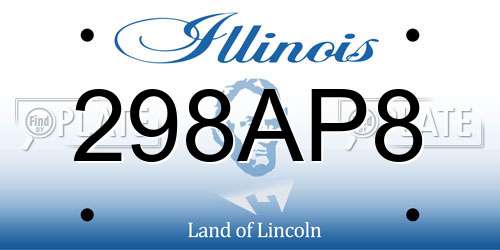 298AP8 Illinois License Plate