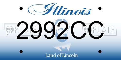 2992CC Illinois License Plate