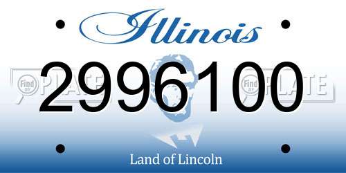 2996100 Illinois License Plate