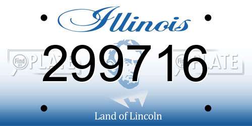 299716 Illinois License Plate