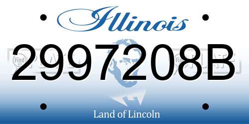 2997208B Illinois License Plate