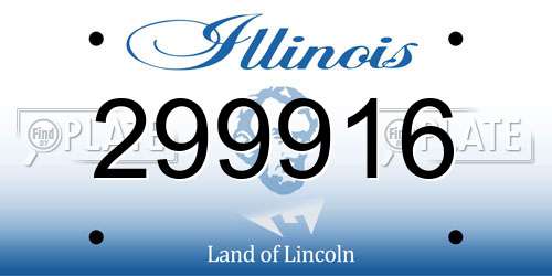 299916 Illinois License Plate