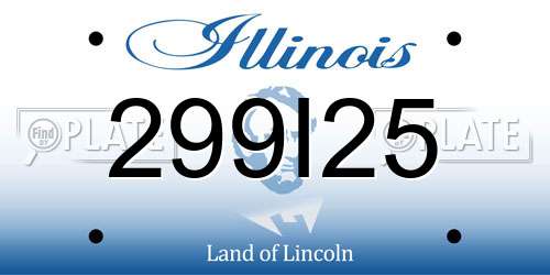 299I25 Illinois License Plate