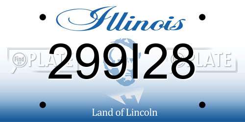299I28 Illinois License Plate
