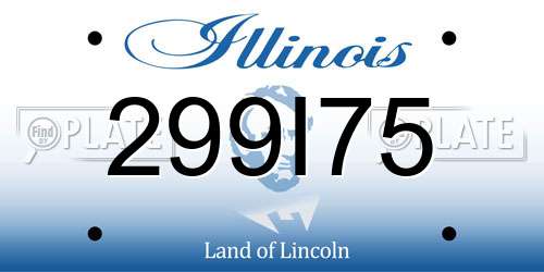 299I75 Illinois License Plate