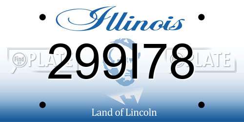 299I78 Illinois License Plate