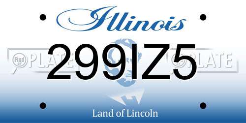 299IZ5 Illinois License Plate