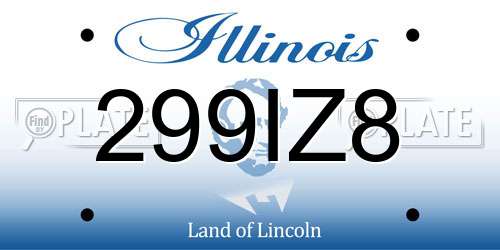 299IZ8 Illinois License Plate