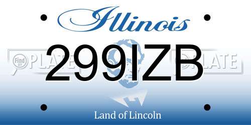 299IZB Illinois License Plate