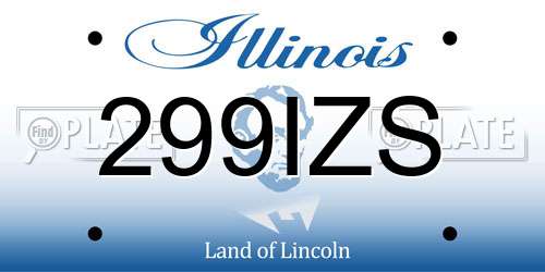 299IZS Illinois License Plate