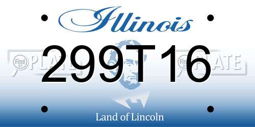 299T16 Illinois License Plate