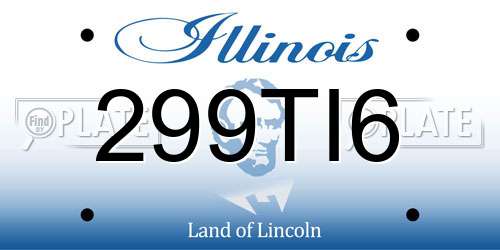 299TI6 Illinois License Plate