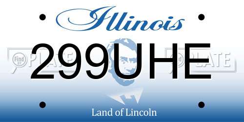 299UHE Illinois License Plate