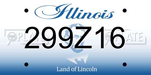 299Z16 Illinois License Plate