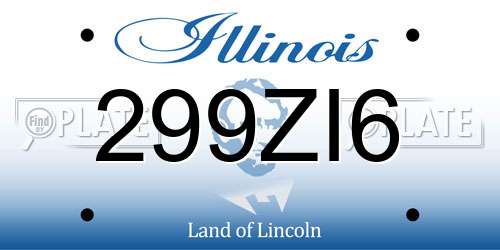 299ZI6 Illinois License Plate