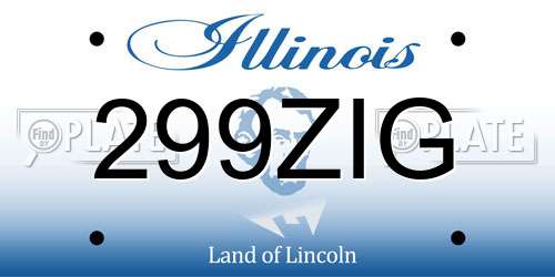 299ZIG Illinois License Plate