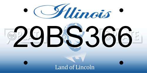 29BS366 Illinois License Plate