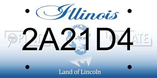2A21D4 Illinois License Plate