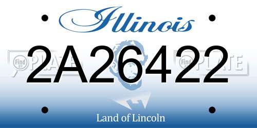 2A26422 Illinois License Plate