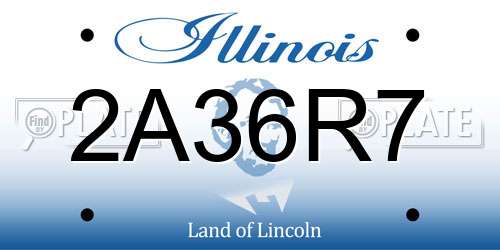 2A36R7 Illinois License Plate