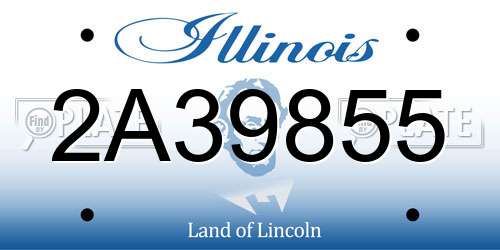 2A39855 Illinois License Plate