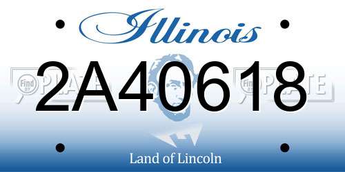 2A40618 Illinois License Plate