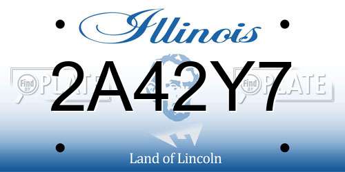 2A42Y7 Illinois License Plate