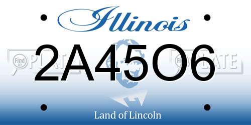 2A45O6 Illinois License Plate