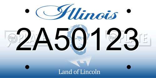 2A50123 Illinois License Plate