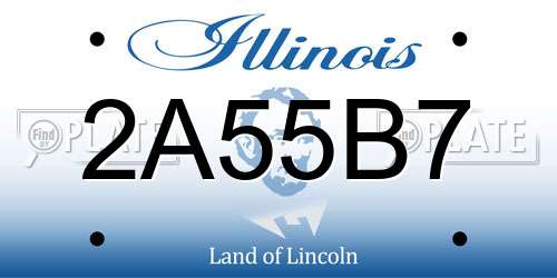 2A55B7 Illinois License Plate