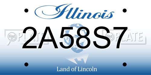 2A58S7 Illinois License Plate