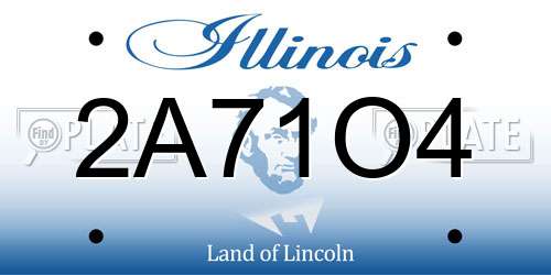 2A71O4 Illinois License Plate