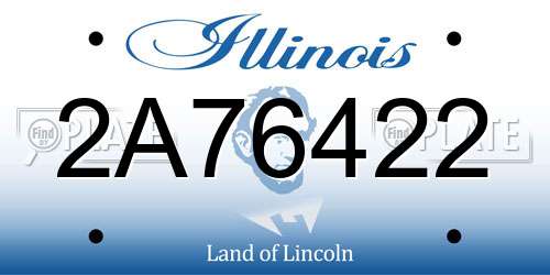 2A76422 Illinois License Plate
