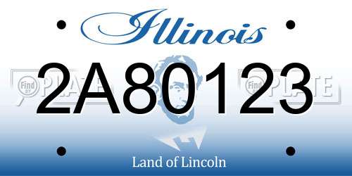 2A80123 Illinois License Plate