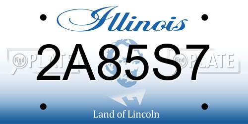 2A85S7 Illinois License Plate