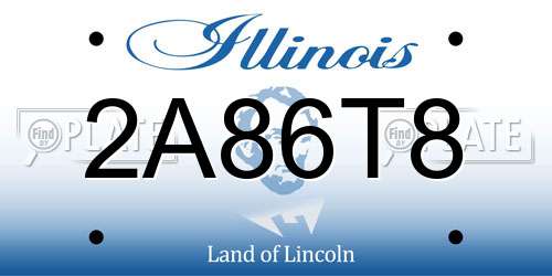 2A86T8 Illinois License Plate
