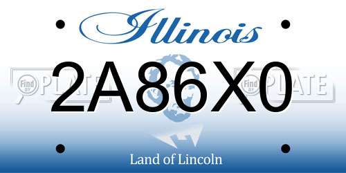 2A86X0 Illinois License Plate