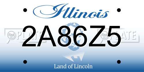 2A86Z5 Illinois License Plate