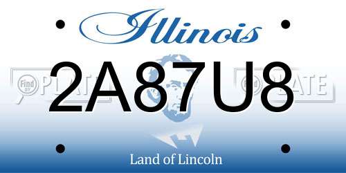 2A87U8 Illinois License Plate