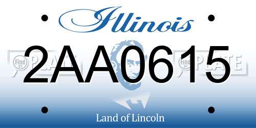 2AA0615 Illinois License Plate