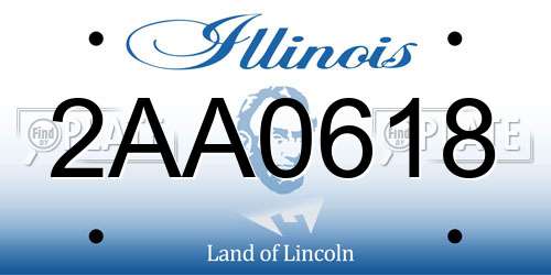 2AA0618 Illinois License Plate