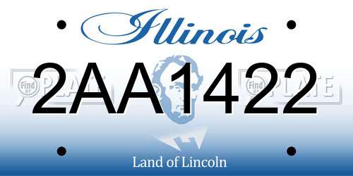 2AA1422 Illinois License Plate