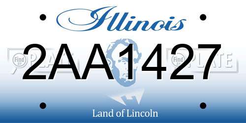 2AA1427 Illinois License Plate