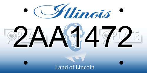 2AA1472 Illinois License Plate
