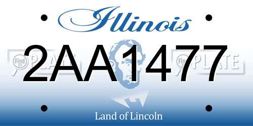 2AA1477 Illinois License Plate