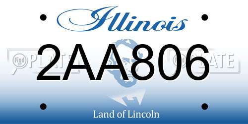 2AA806 Illinois License Plate