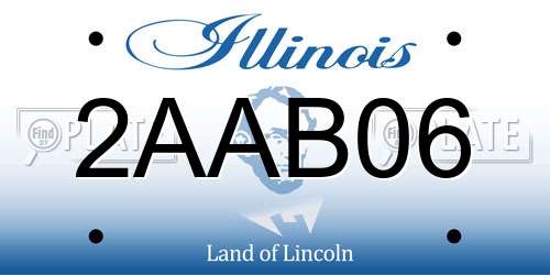 2AAB06 Illinois License Plate