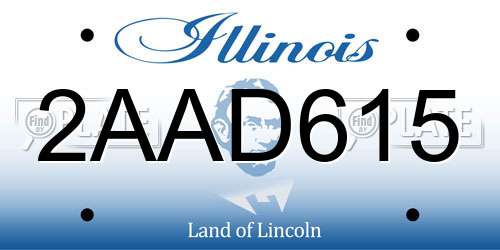 2AAD615 Illinois License Plate