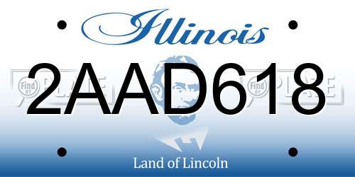2AAD618 Illinois License Plate